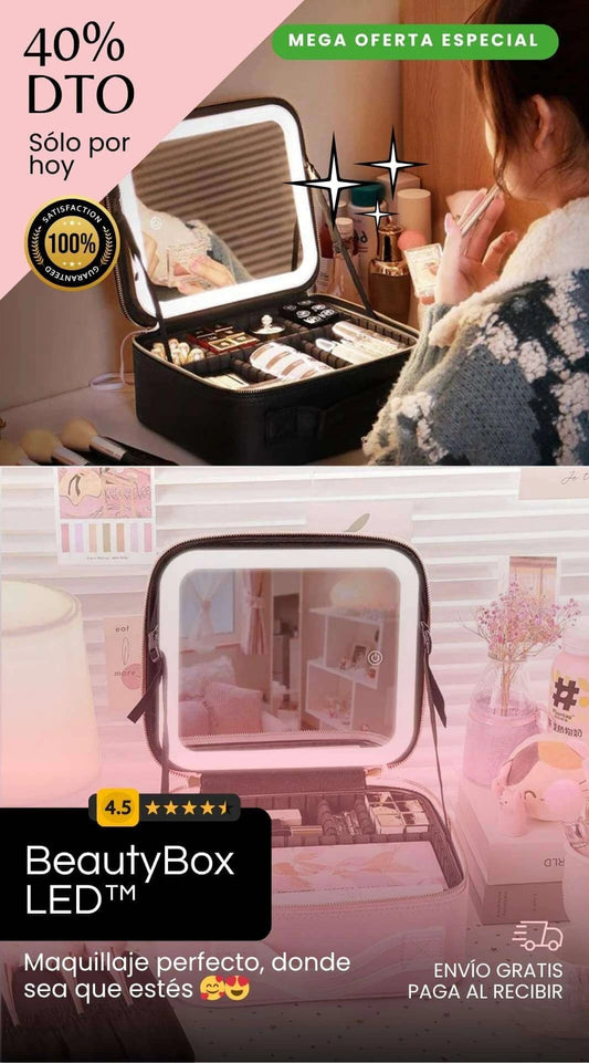 🟢 OFERTA 40% DTO - BeautyBox LED™ Maquíllate como pro, estés donde estés