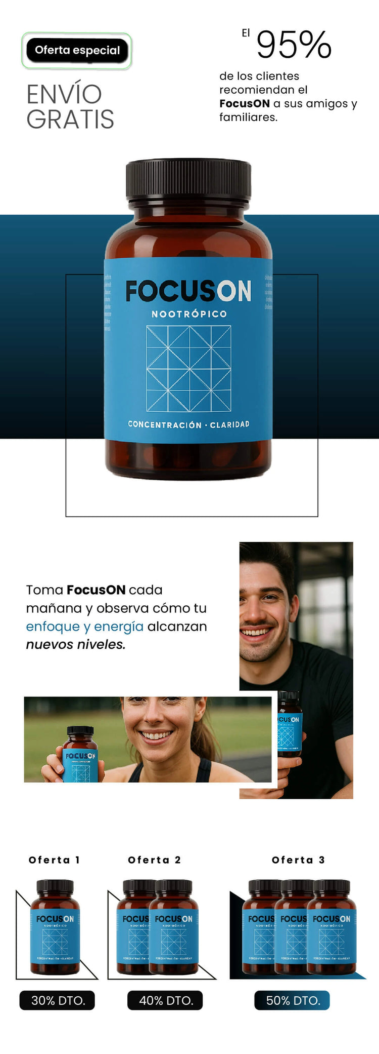 FOCUSON Nootrópico I Enfoque, energía y salud cerebral
