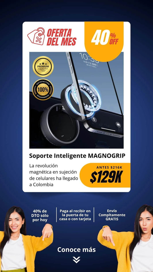 🟢 OFERTA 40% DTO - MagnoGrip™ Pro – El Soporte Inteligente Que No Se Mueve Ni Con Un Temblor
