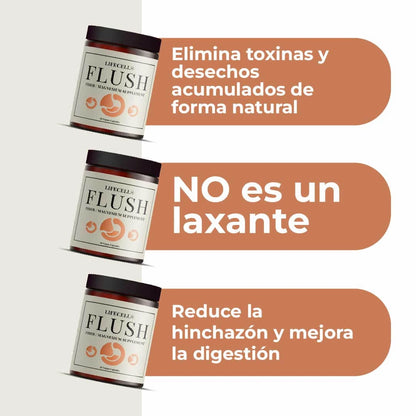 FLUSH: Combate el estreñimiento, limpia tu colón de forma SUAVE Y NATURAL. Suplemento con MAGNESIO y FIBRA